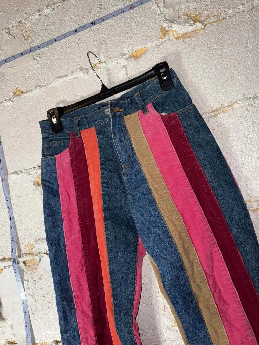 The Children's Place Multi-Color Corduroy Striped Denim Flare Pants Size 14